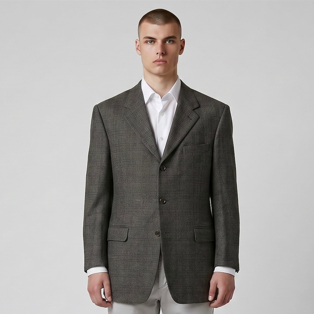 Canali Proposta Blazer Jacket Mens 40R Grey Wool 3-Button Sport Coat Made Italy